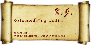 Kolozsváry Judit névjegykártya